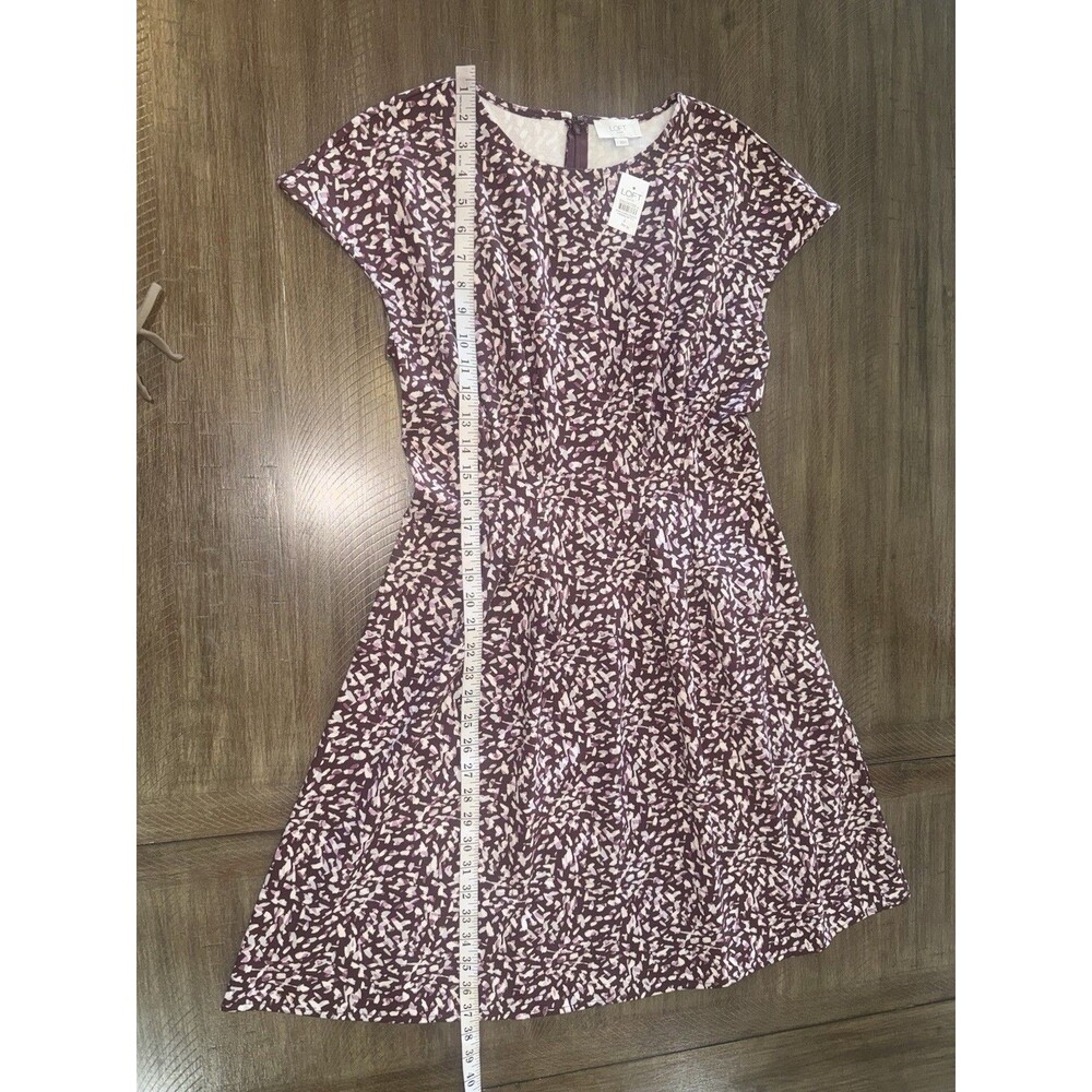 NWT LOFT Ann Taylor Multicolor Print Short Sleeve Dress Womens Size 4 NEW $84.99 - Picture 10 of 14